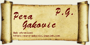 Pera Gaković vizit kartica